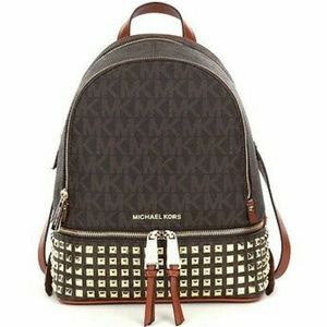 Studded Brown Michael Kors Rhea Backpack USED